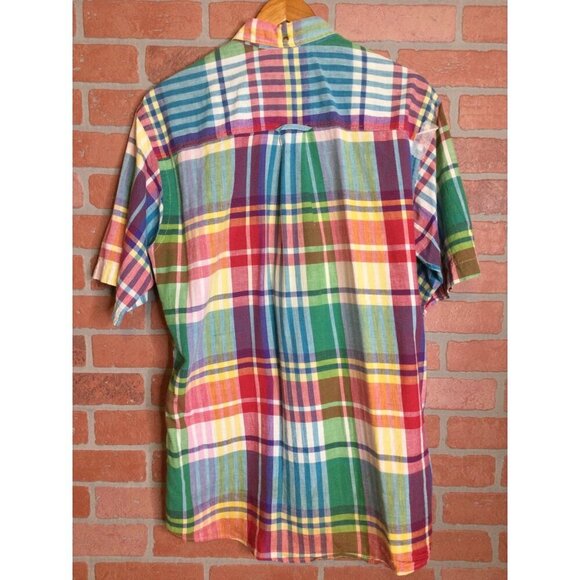 JoS A Banks Mens Plaid Shirt Size M Short Sleeve Button Down - Picture 3 of 6